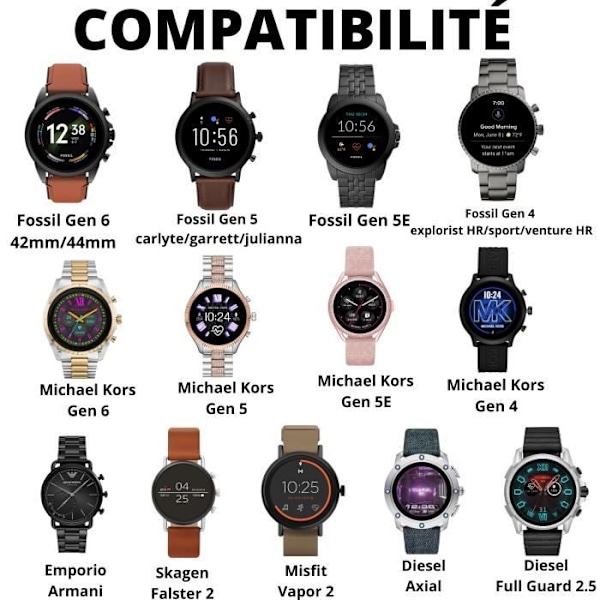 Yhteensopiva laturi Fossil Gen 6-Gen 5-Gen 5E-Gen 4 -Michael Kors-Emporio-Skagen falster 2 -Misfit Vapor 2 - Diesel Phonillico®
