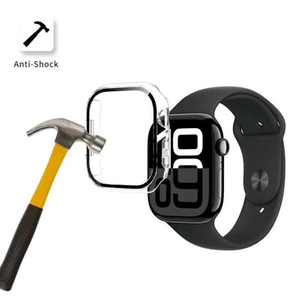 Coque kompatibel med Watch 42mm Serie 10 - Beskyttende hårdt etui, gennemsigtigt skærmglas, Phonillico® Transparent