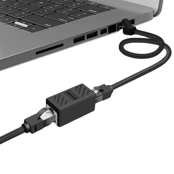 Coupler RJ45 - PHONILLICO - Pakke med 2 - Sort - Kompatibel med Cat 5/6/7