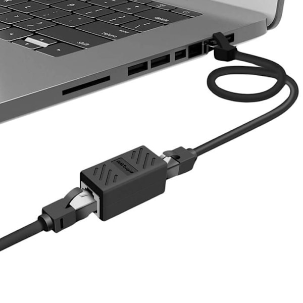 RJ45-koppling - Ospecificerad - Pack om 2 - Svart - Kompatibel med Cat 5/6/7 - Nätverksförlängning