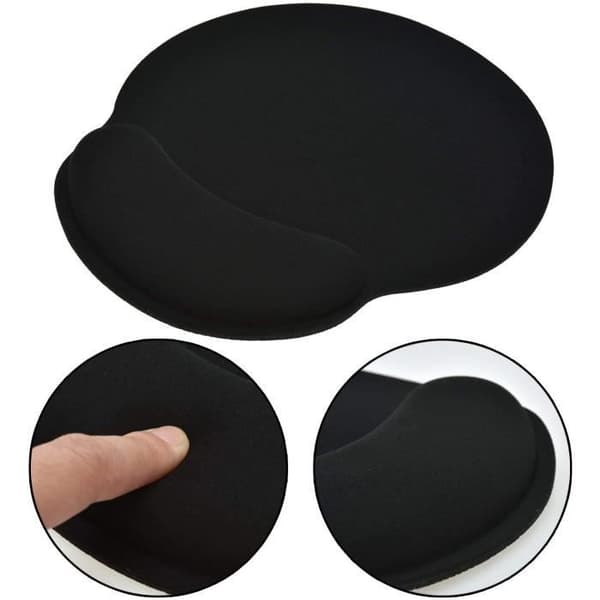 Ergonomisk Musemåtte - Phonillico® - Gel Håndledsstøtte - Skridsikker - Sort - Gummi