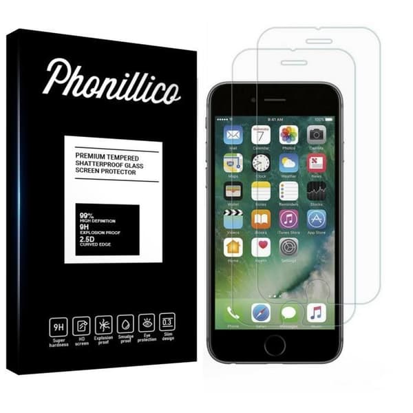 Skyddsglas - Phonillico - iPhone SE 2022 - Pack om 2 - Härdat glas - Transparent Transparent