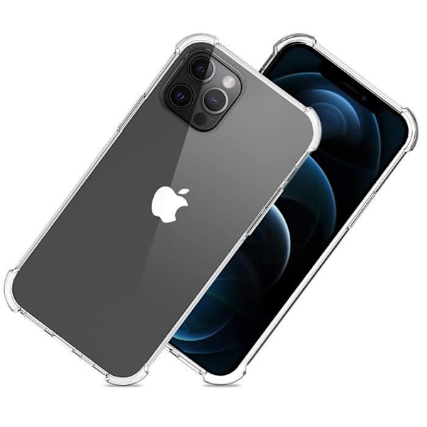 Iskunkestävä kuori - Phonillico® - iPhone 13 PRO - Pehmeää silikonia - 2 Karkaistua lasia - Vahvistettu suojaus Transparent