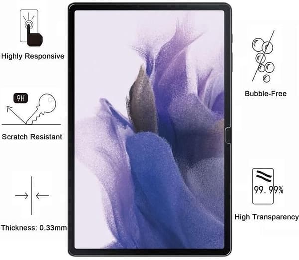 Härdat Glas för Samsung Galaxy Tab S10 PLUS / Tab S9 PLUS / Tab S9 FE PLUS [Pack 2] Skärmskydd Film Resistenta Phonillico®