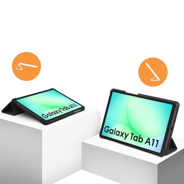 Coque - PHONILLICO - Samsung Galaxy Tab A11 - Sort - Fuld beskyttelse - Multi-positioner Svart
