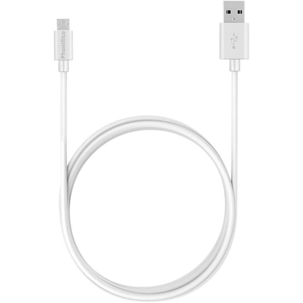 Kabel til Alcatel One Touch Pop up (6044/6044D) - Micro USB kabel Hvid 3 Meter Phonillico Vit