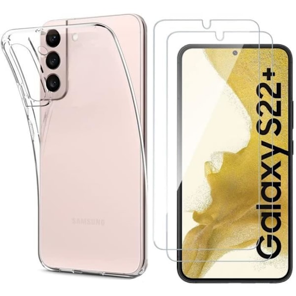 Fodral för Samsung S22 PLUS 5G och 2 Härdat Glas Skärmskydd Phonillico®