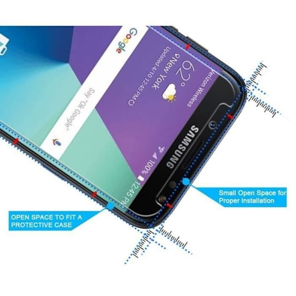 Skærmbeskyttelsesfilm - Phonillico® - Samsung Galaxy J7 2017 J730 - Pakke med 2 - Ultra holdbar - Sort