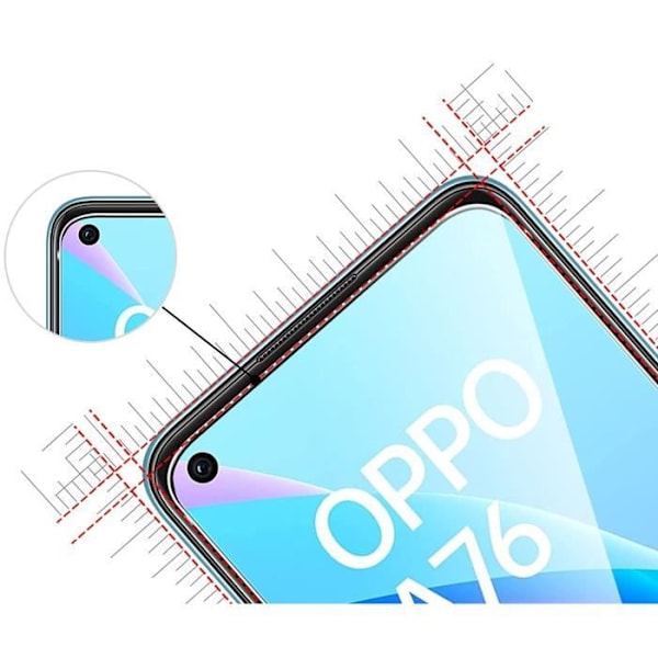Härdat Glas för OPPO A76 [Pack 2] Skyddsglas till Skärm Phonillico® Transparent
