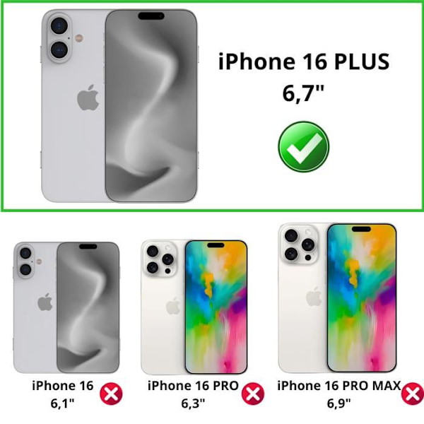 Coque Noir TPU til iPhone 16 PLUS - Silikone Gel Beskyttelse Blød Ultra Tynd Phonillico® Svart
