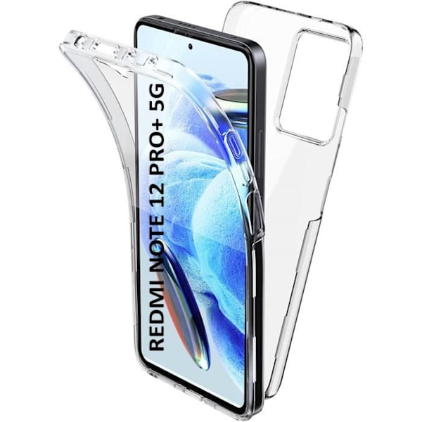 Kuori Xiaomi Redmi Note 12 PRO PLUS 5G -Redmi Note 12 PRO+ 5G - Kotelo 360 Läpinäkyvä 2 Osaa Etu Takana Phonillico®