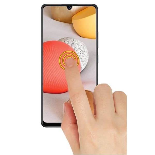 Cover til Samsung A42 - Phonillico - Transparent - Blødt silikone - Tempereret glas - Sort Transparent