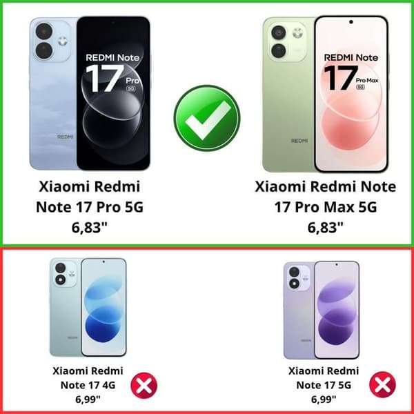 Cover til Xiaomi Redmi Note 17 Pro 5G/Redmi Note 17 Pro Max 5G - Sort Portefølje med Magnetisk Klap Phonillico® Svart