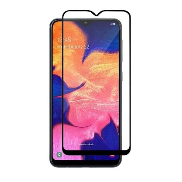 Härdat Glas - Phonillico® - Samsung Galaxy A10 - Pack om 3 - Transparent - Svart Kant - Rep resistente Transparent, svart