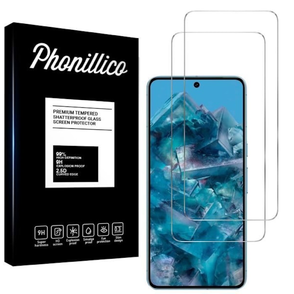 Näyttösuojakalvo - Phonillico - Google Pixel 8 PRO - 2-kpl pakkaus - Karkaistu lasi - Naarmun kestävä Transparent