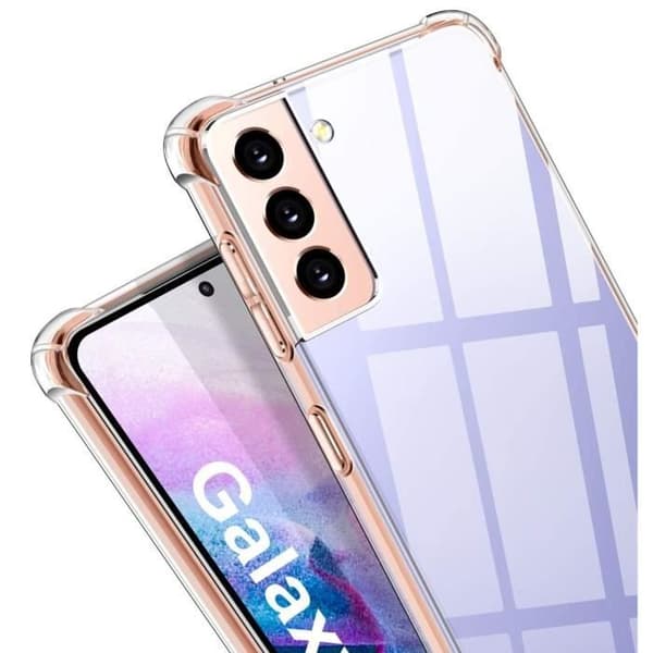 Stødabsorberende Transparent Silikone Cover til Samsung S21 - Phonillico® Transparent