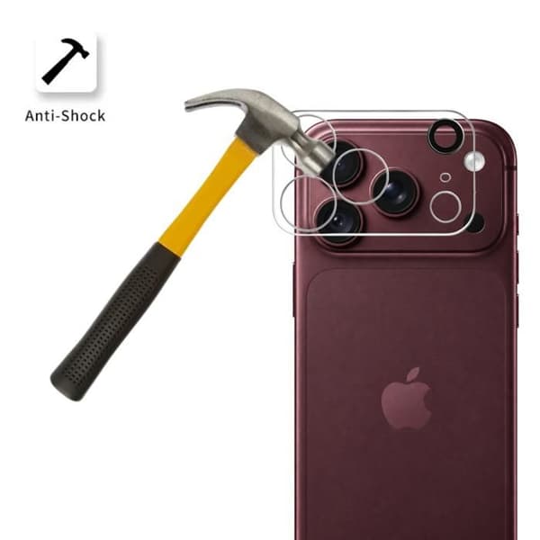 Skyddskamera för iPhone 18 PRO MAX [2-pack] Härdat Glas Bakre Kameraskydd Phonillico® Transparent