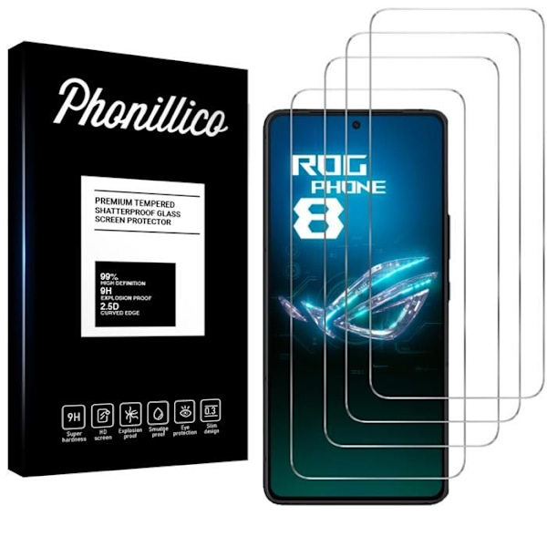 Film av aluminium för Asus Rog Phone 8 [Pack 4] Glasskydd Phonillico®