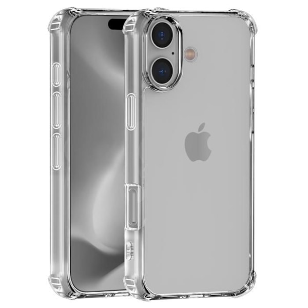 Coque för iPhone 16 PLUS - Stötsäker skydd i mjuk transparent silikon Phonillico® Transparent