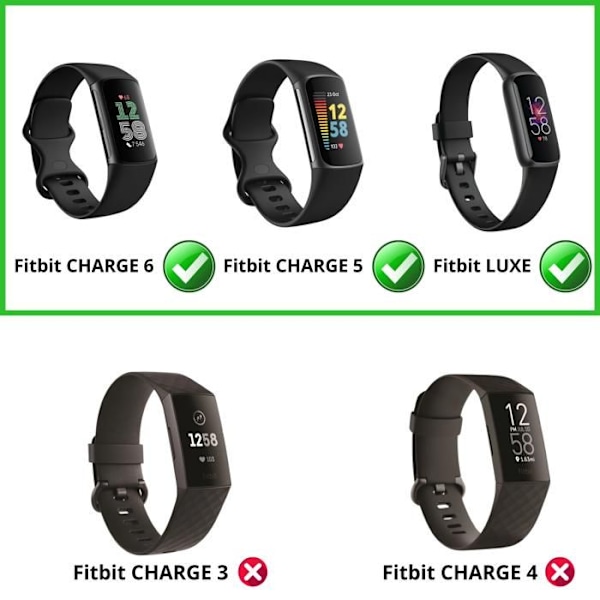 Laddare kompatibel med Fitbit Charge 6 / Charge 5 / Fitbit Luxe - USB-kabel 1 meter Ersättningsadapter Laddare Klocka Phonillico® Svart