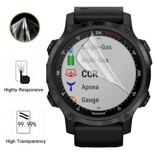 Skyddsskärm för Garmin Descent Mk1 [Pack 6] Ultra Tunn Hållbar Plastfilm Skyddande Phonillico Transparent
