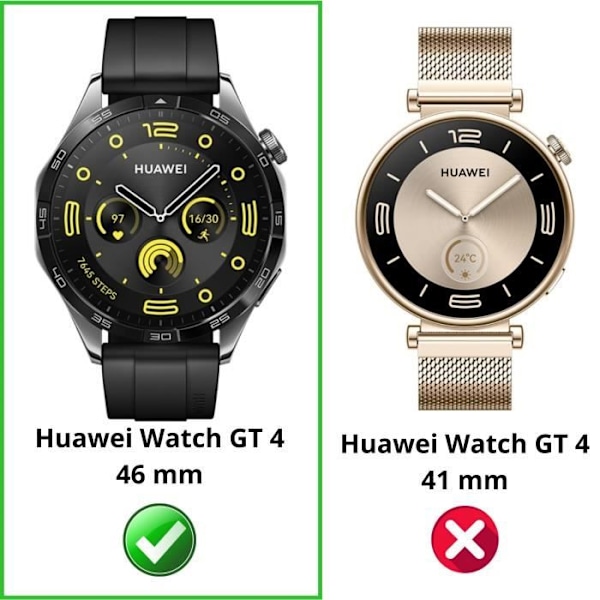Skydd kompatibel med Huawei Watch GT 4 46mm - Hård skal för smartklocka, transparent etui, härdat glas Phonillico® Transparent