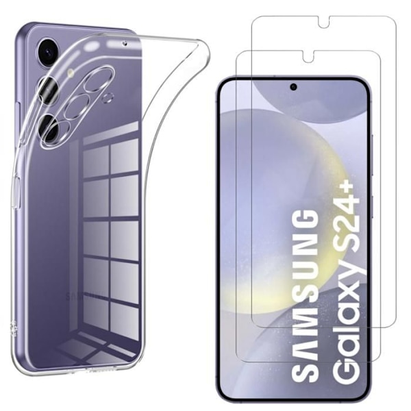Coque til Samsung Galaxy S24 PLUS og 2 hærdede glas skærmbeskyttelse Phonillico® Transparent