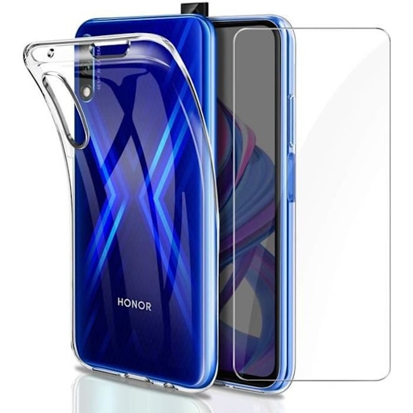 Coque til Huawei HONOR 9X + Tempereret Glas - Beskyttelse i Ultra Tynd Silikone Film Skærmbeskyttelse Phonillico®