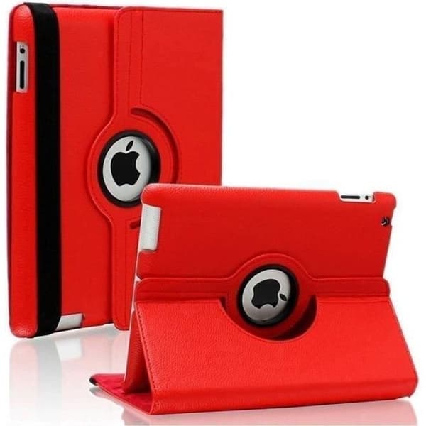 Coque Rotative 360 - Phonillico - iPad AIR 2 / AIR 1 - Rød - Elastisk Beskyttelse - Multi-Positioner Röd