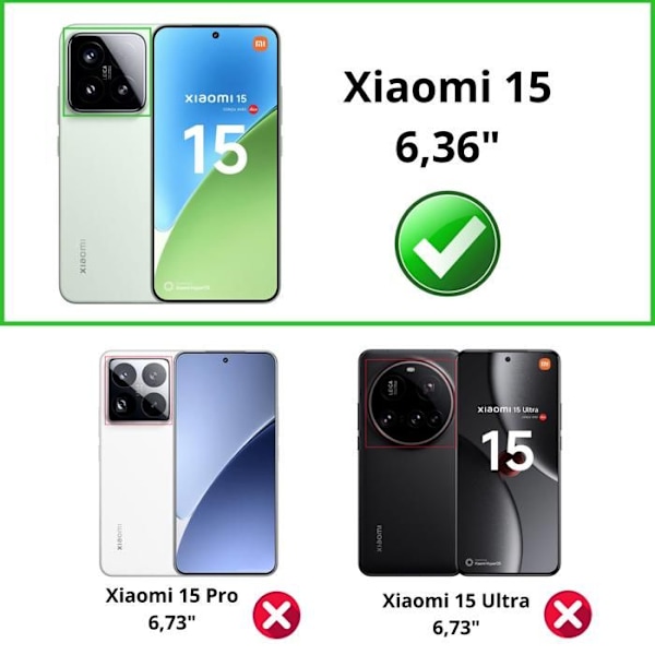 Häftigt Glas - Phonillico® - Xiaomi 15 - Pack 2 - Repellerande mot repor - Skärmskydd Transparent