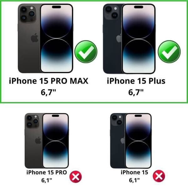Filmbeskyttelse i hærdet glas til iPhone 15 PLUS [Pack 2] Skærmbeskyttelse Phonillico® Transparent