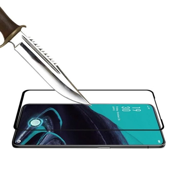 "Herdeskærm til OPPO RENO 2 - Transparent Fuld Glasbeskyttelse med Sort Kant Phonillico®" Transparent, svart