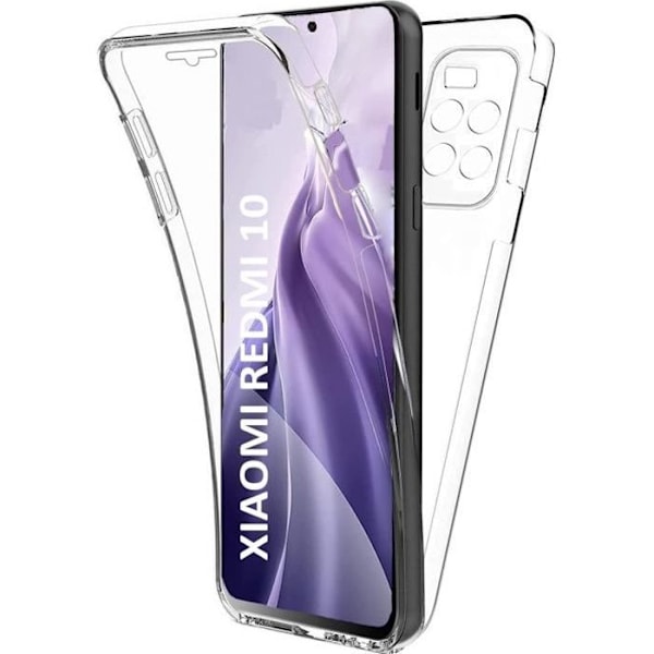 Fodral för Xiaomi REDMI 10 4G - 360 Heltransparent Fodral 2 Delar Fram Bak Sammankoppling Phonillico® Transparent