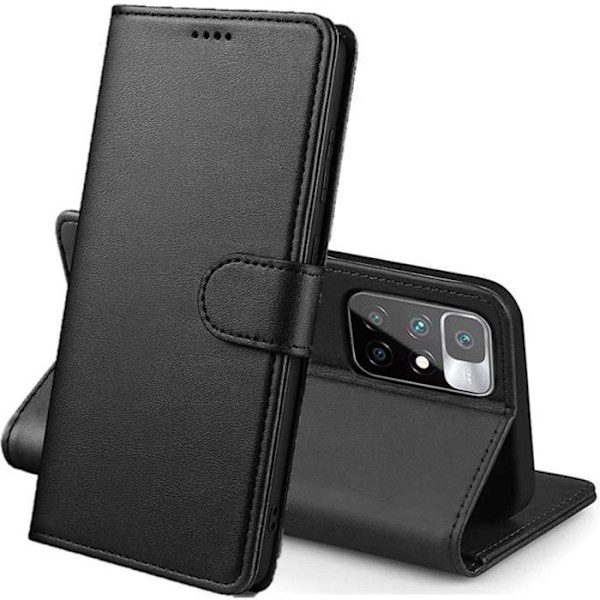 Fodral för Xiaomi REDMI 10 4G - Svart Plånboksflik Magnetspänne Kortförvaring Phonillico® Svart
