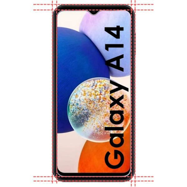 Hærdet Glas til Samsung Galaxy A14 [Pack 2] Skærmbeskyttelsesfilm Phonillico®