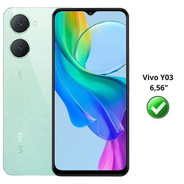 Skärmskydd - Phonillico® - Vivo Y03 - 4-pack - Härdat Glas - Rep resistant Transparent