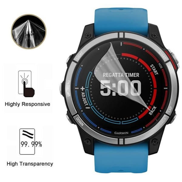 Skyddsskärm för Garmin Quatix 7 - 47mm [Pack 6] Plastfilm Skyddande Ultra Tunn Phonillico Transparent