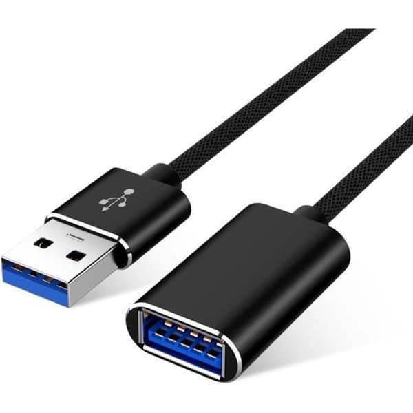 USB 3.0 Kabel - Uspecificeret - Forlængelse 2m - Kompatibel med USB-nøgle, Controller, Harddisk - Sort - USB A
