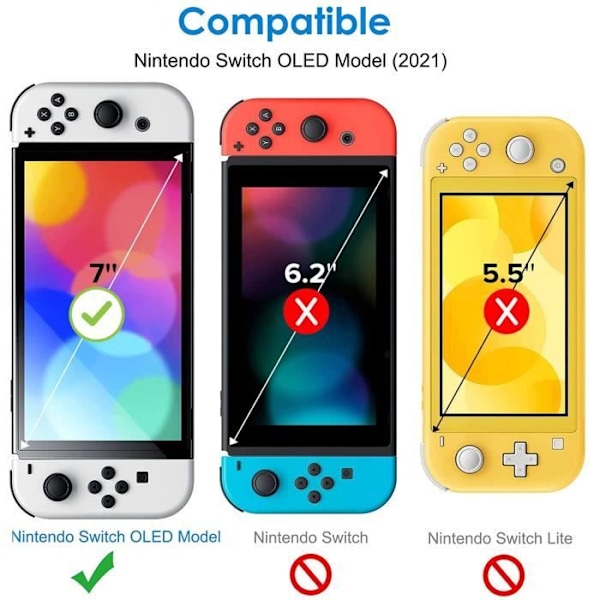 Härdat Glas för Nintendo Switch OLED [Pack 2] Skyddande Skärmföljd Phonillico® Transparent