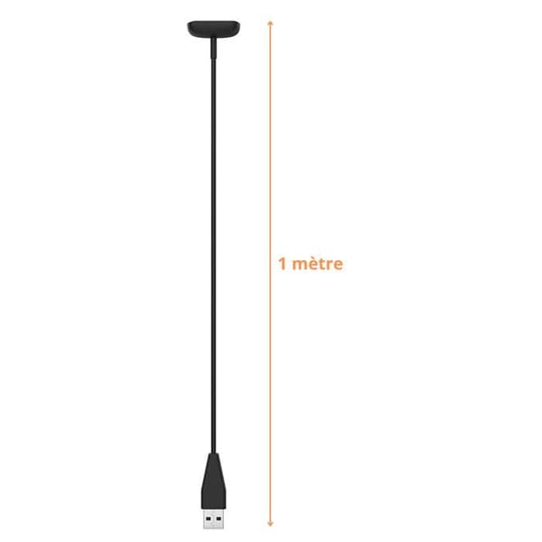 "Kompatibel oplader til Fitbit Charge 6 / Charge 5 / Fitbit Luxe - USB-kabel 1 meter erstatningsadapter til smartwatch Phonillico®" Svart