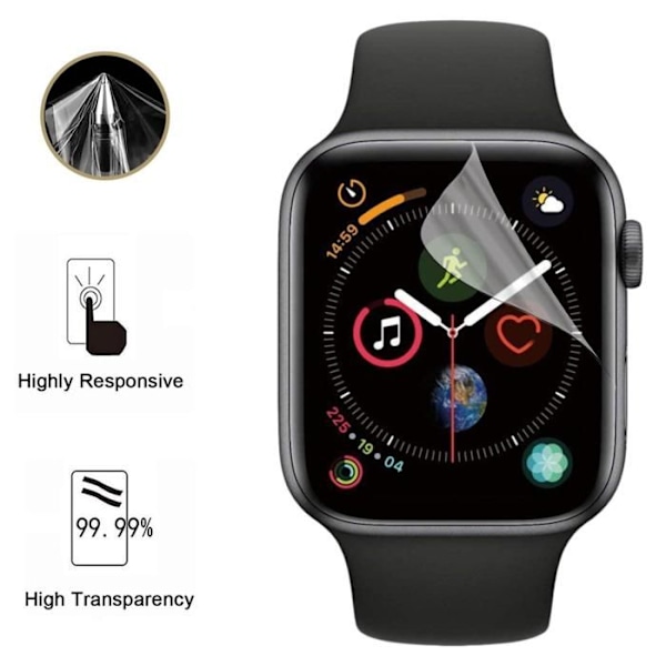 Skyddsglas för Watch Serie 4 - 44mm [Pack 6] Ultratin Plastfilm Skydd Phonillico Transparent