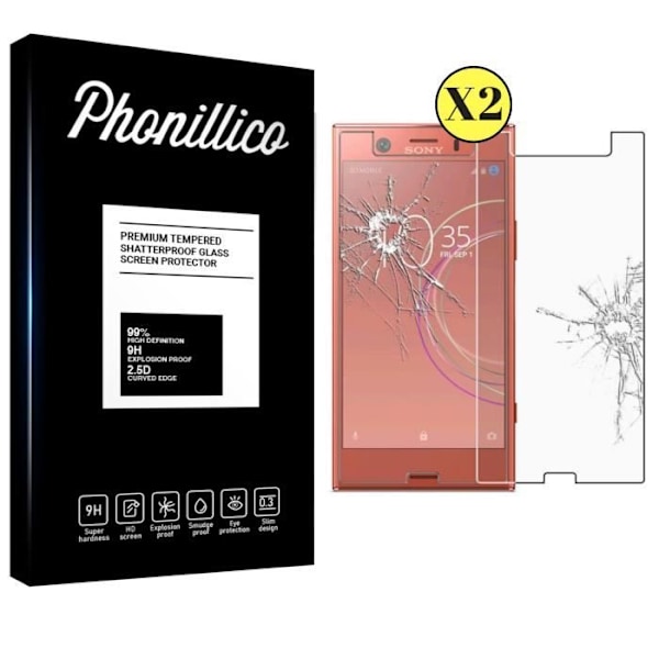 Verre Trempe Sony Xperia XZ1 COMPACT - [Paketti 2] Erittäin kestävä näyttösuojalasi [Phonillico®]