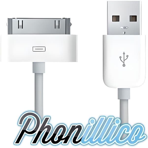 USB-kabel för laddare kompatibel med iPhone 4S