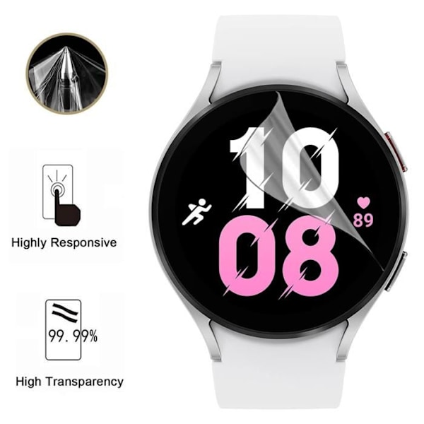 Beskyttelsesfilm til Samsung Galaxy Watch 5 - 40mm [Pakke 6] Ultra Tynd Beskyttelsesplastik Phonillico Transparent