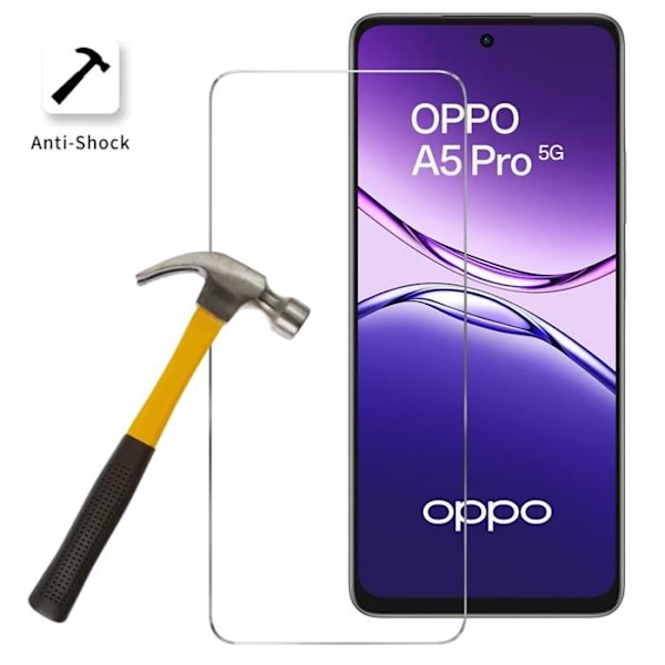 Sammutettu lasi Oppo A5 Pro 5G:lle [Paketti 4] Näytönsuojakalvo Phonillico® Transparent