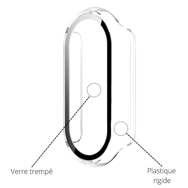 Coque yhteensopiva Xiaomi Smart Band 9 - Kova suoja älykello läpinäkyvä kuori lasi karkaisua Phonillico® Transparent