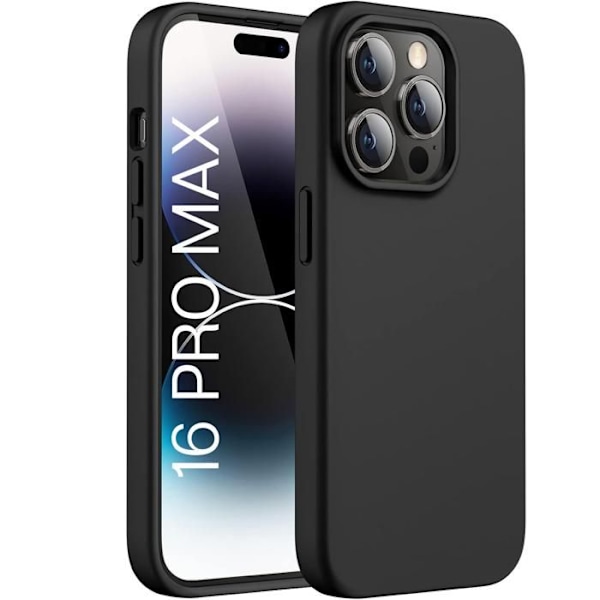 Coque Noir TPU iPhone 16 PRO MAX - Pehmeä Hyvin Ohut Silikoni Geelisuojus Phonillico® Svart