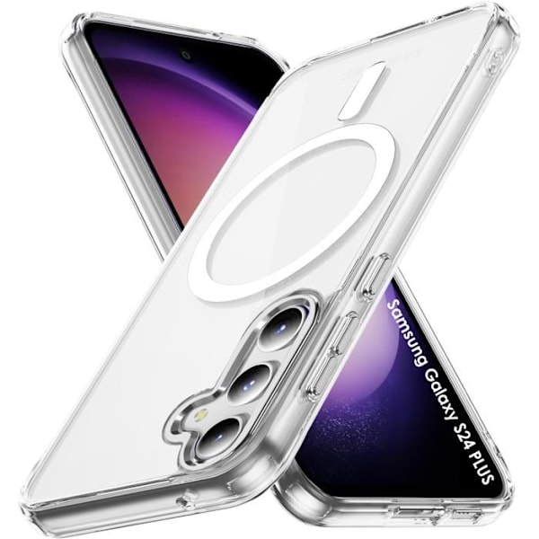 Coque - Phonillico® - Samsung Galaxy S24 PLUS - Silikone Transparent - Fleksibel - Integreret Magnetisk Cirkle Transparent