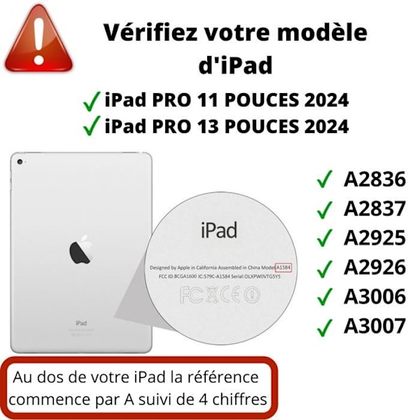 Skydd för iPad Pro 2024 - Phonillico - Paket med 2 - Härdat glas - Skydd för bakre kamera - Transparent