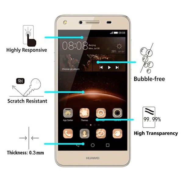 Coque HUAWEI Y5 2 - Y5 II - Transparent Silikone + Tempered Glass Skærmbeskyttelse [Phonillico®]